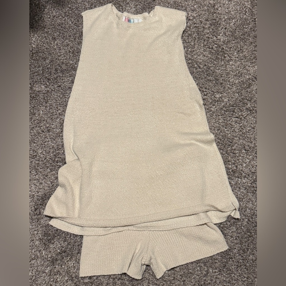 Free People Miranda Set in Light Beige
